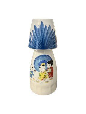 Vintage 1980s TTC China Taiwan Sake Bottle Japanese Children Design with Cup